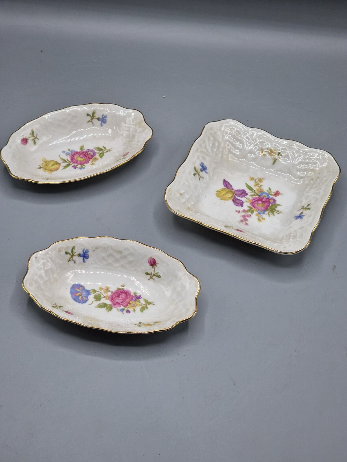 Bavaria Porzellan, 3 Keksteller, Goldrand